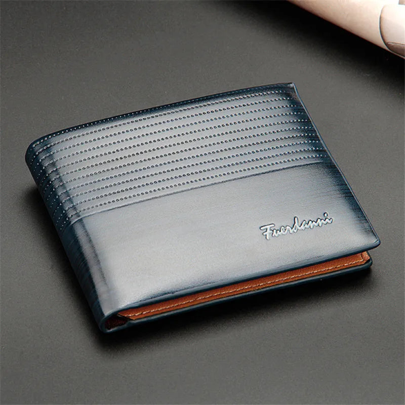 New Vintage Men Leather Wallet Short Slim Male Purses Money Credit Card Holders Men Wallet Money Bag