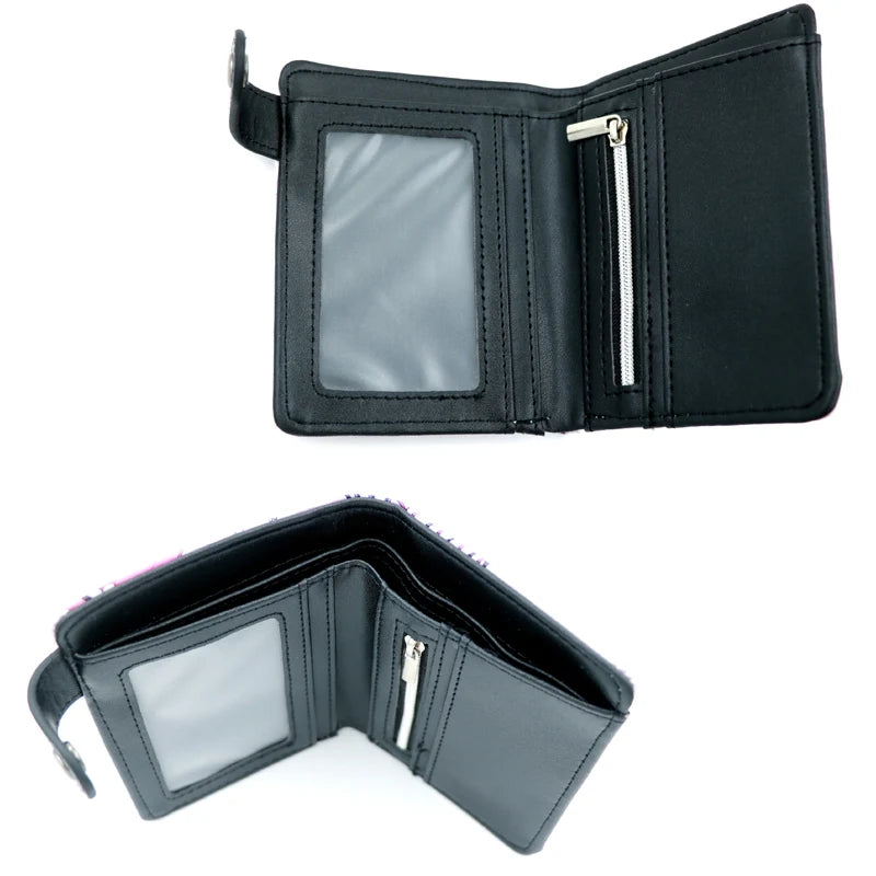 Anime JoJo Bizarre Adventure Khaki Men's Bifold PU Synthetic Wallet Cool Kujo Jotaro Coin Purse Money Clip
