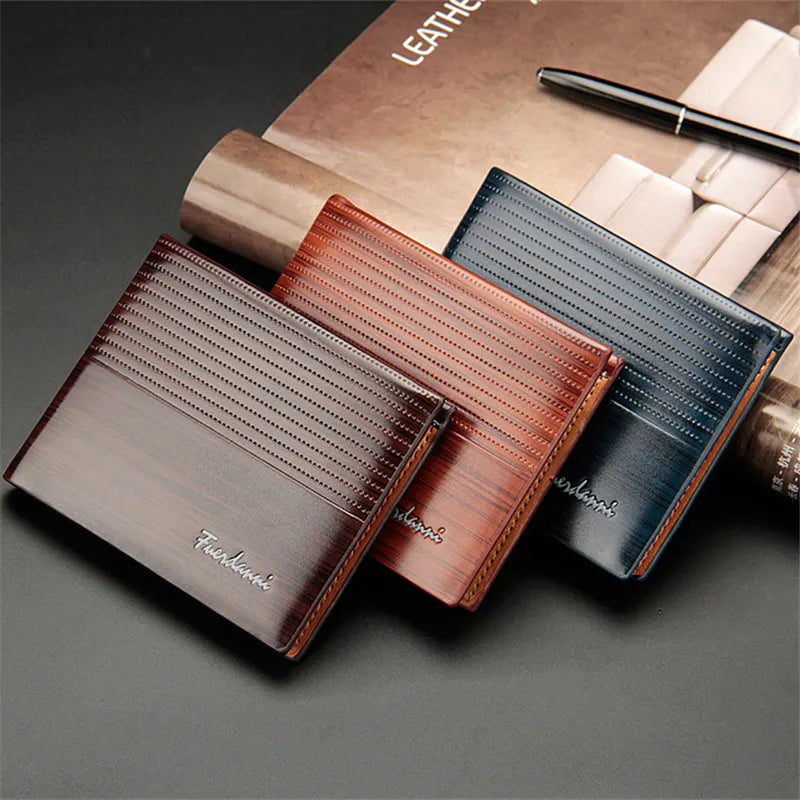 New Vintage Men Leather Wallet Short Slim Male Purses Money Credit Card Holders Men Wallet Money Bag