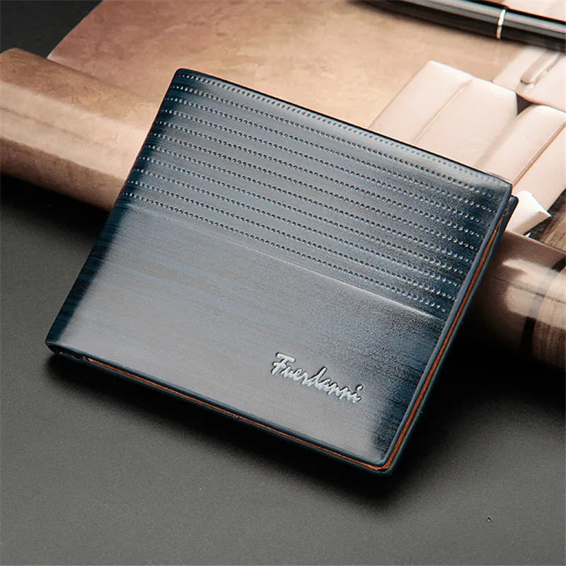 New Vintage Men Leather Wallet Short Slim Male Purses Money Credit Card Holders Men Wallet Money Bag