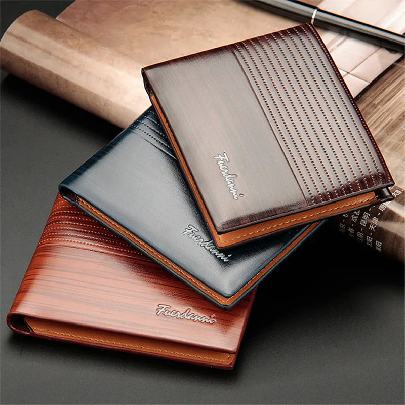 New Vintage Men Leather Wallet Short Slim Male Purses Money Credit Card Holders Men Wallet Money Bag