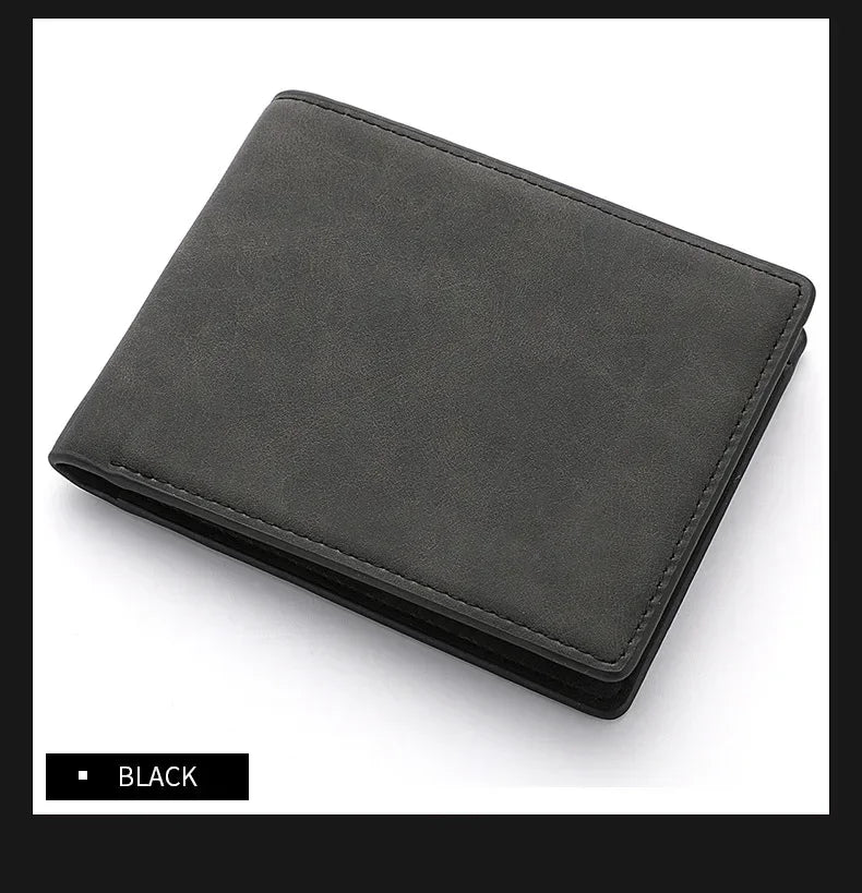 2025 New Wallet Men's Genuine PU Leather Male Short Zipper Simple Soft Leather Light Money Clip Vintage Business Wallet Students