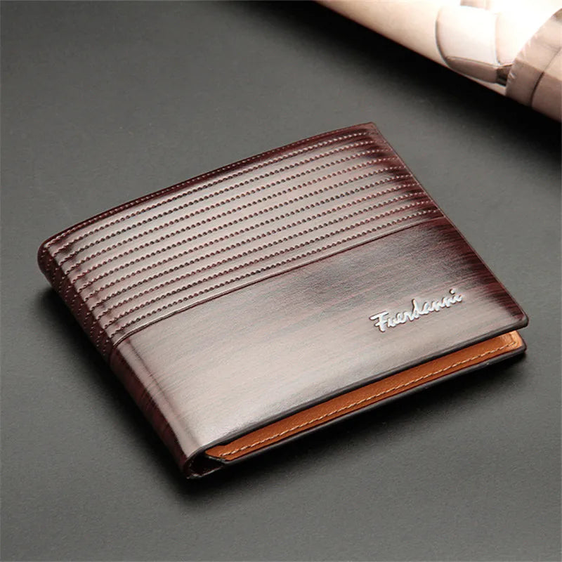 New Vintage Men Leather Wallet Short Slim Male Purses Money Credit Card Holders Men Wallet Money Bag
