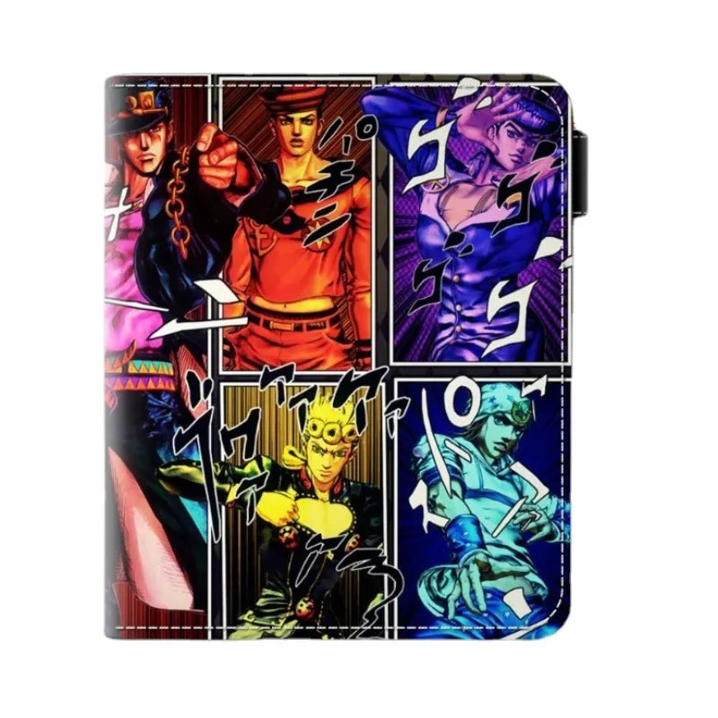 Anime JoJo Bizarre Adventure Khaki Men's Bifold PU Synthetic Wallet Cool Kujo Jotaro Coin Purse Money Clip