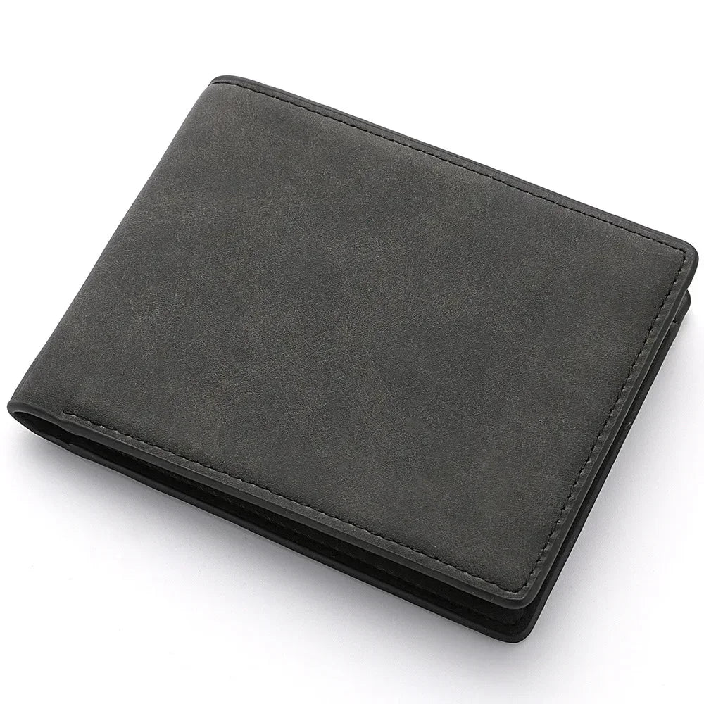 2025 New Wallet Men's Genuine PU Leather Male Short Zipper Simple Soft Leather Light Money Clip Vintage Business Wallet Students