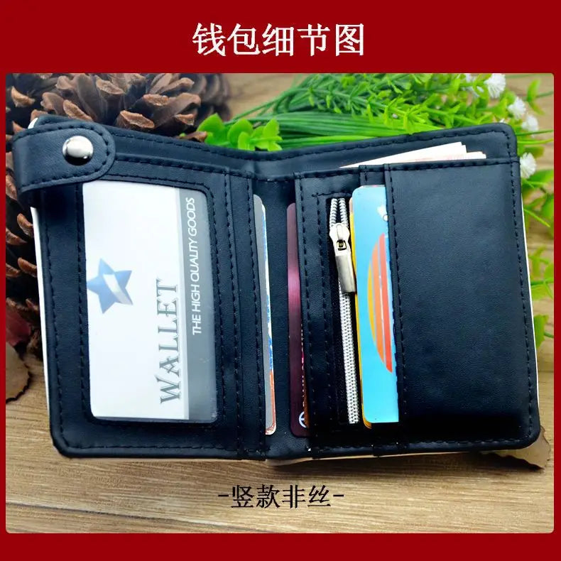 Anime AOT Short Wallet Bifold PU Leather Purse with Coin Pocket for Gift