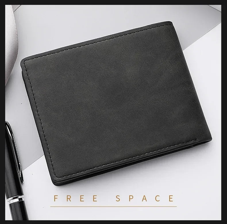 2025 New Wallet Men's Genuine PU Leather Male Short Zipper Simple Soft Leather Light Money Clip Vintage Business Wallet Students