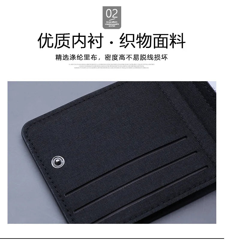Canvas Men Wallet Black/blue/gray Card Holder Wallet Male Money Bag ID/photo/bank Holder Short Purse Credit Card Case Bag