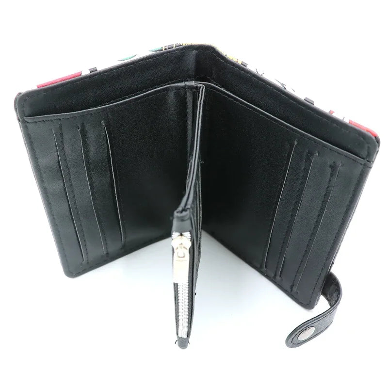 Anime AOT Short Wallet Bifold PU Leather Purse with Coin Pocket for Gift