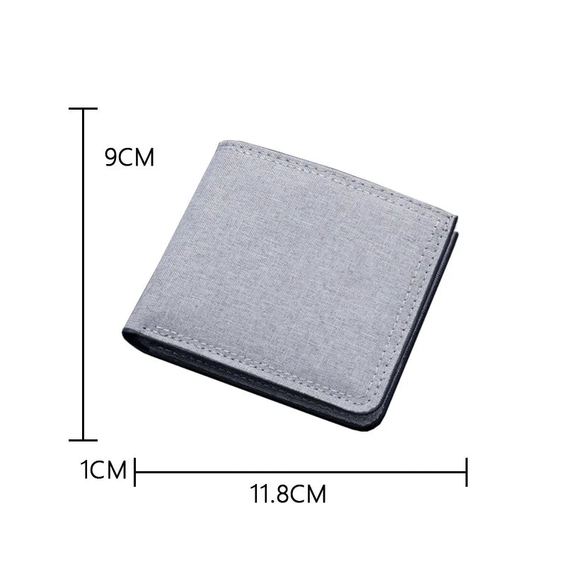 Canvas Men Wallet Black/blue/gray Card Holder Wallet Male Money Bag ID/photo/bank Holder Short Purse Credit Card Case Bag
