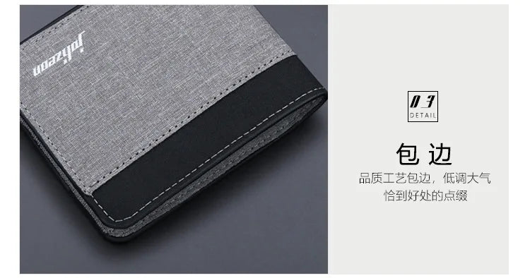 Canvas Men Wallet Black/blue/gray Card Holder Wallet Male Money Bag ID/photo/bank Holder Short Purse Credit Card Case Bag