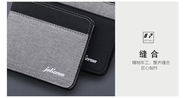 Canvas Men Wallet Black/blue/gray Card Holder Wallet Male Money Bag ID/photo/bank Holder Short Purse Credit Card Case Bag