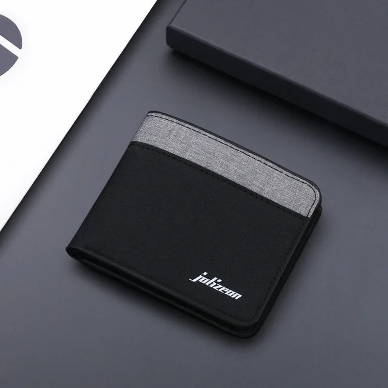 Canvas Men Wallet Black/blue/gray Card Holder Wallet Male Money Bag ID/photo/bank Holder Short Purse Credit Card Case Bag