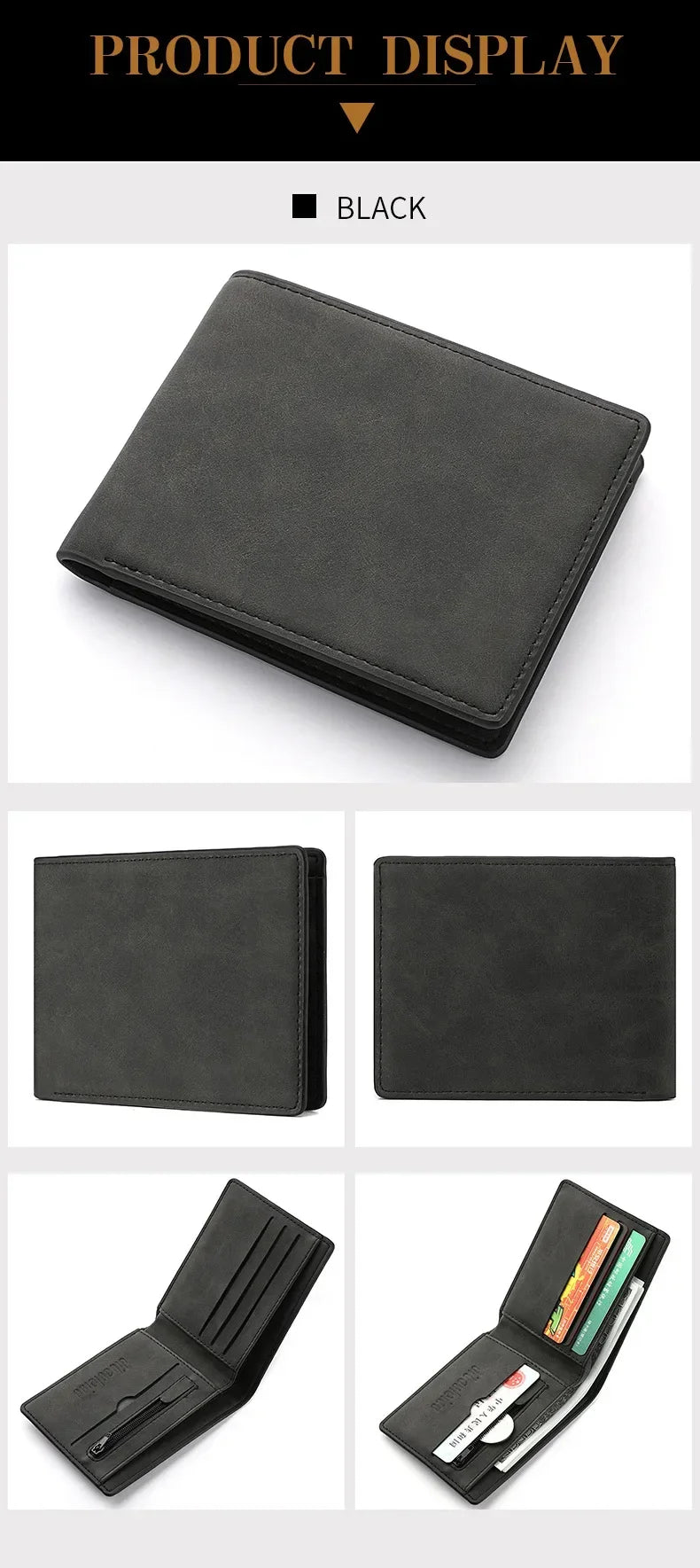 2025 New Wallet Men's Genuine PU Leather Male Short Zipper Simple Soft Leather Light Money Clip Vintage Business Wallet Students