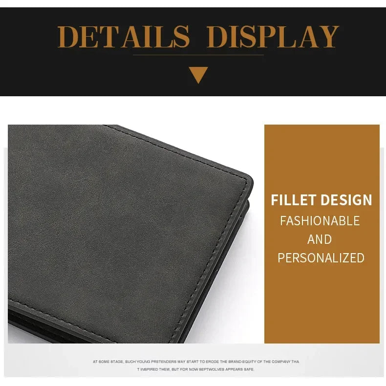 2025 New Wallet Men's Genuine PU Leather Male Short Zipper Simple Soft Leather Light Money Clip Vintage Business Wallet Students