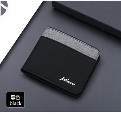Canvas Men Wallet Black/blue/gray Card Holder Wallet Male Money Bag ID/photo/bank Holder Short Purse Credit Card Case Bag