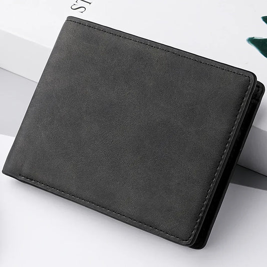 2025 New Wallet Men's Genuine PU Leather Male Short Zipper Simple Soft Leather Light Money Clip Vintage Business Wallet Students