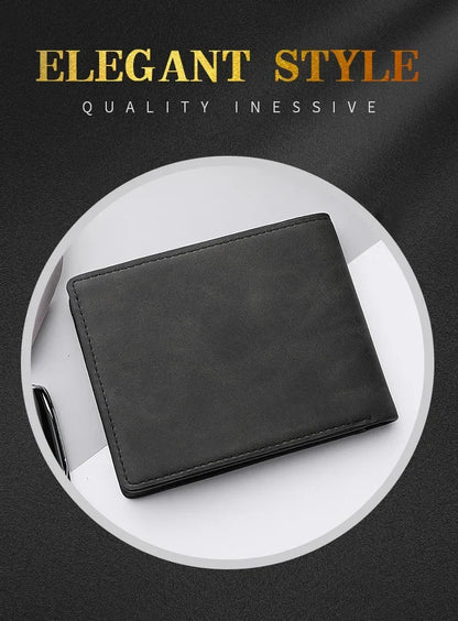 2025 New Wallet Men's Genuine PU Leather Male Short Zipper Simple Soft Leather Light Money Clip Vintage Business Wallet Students