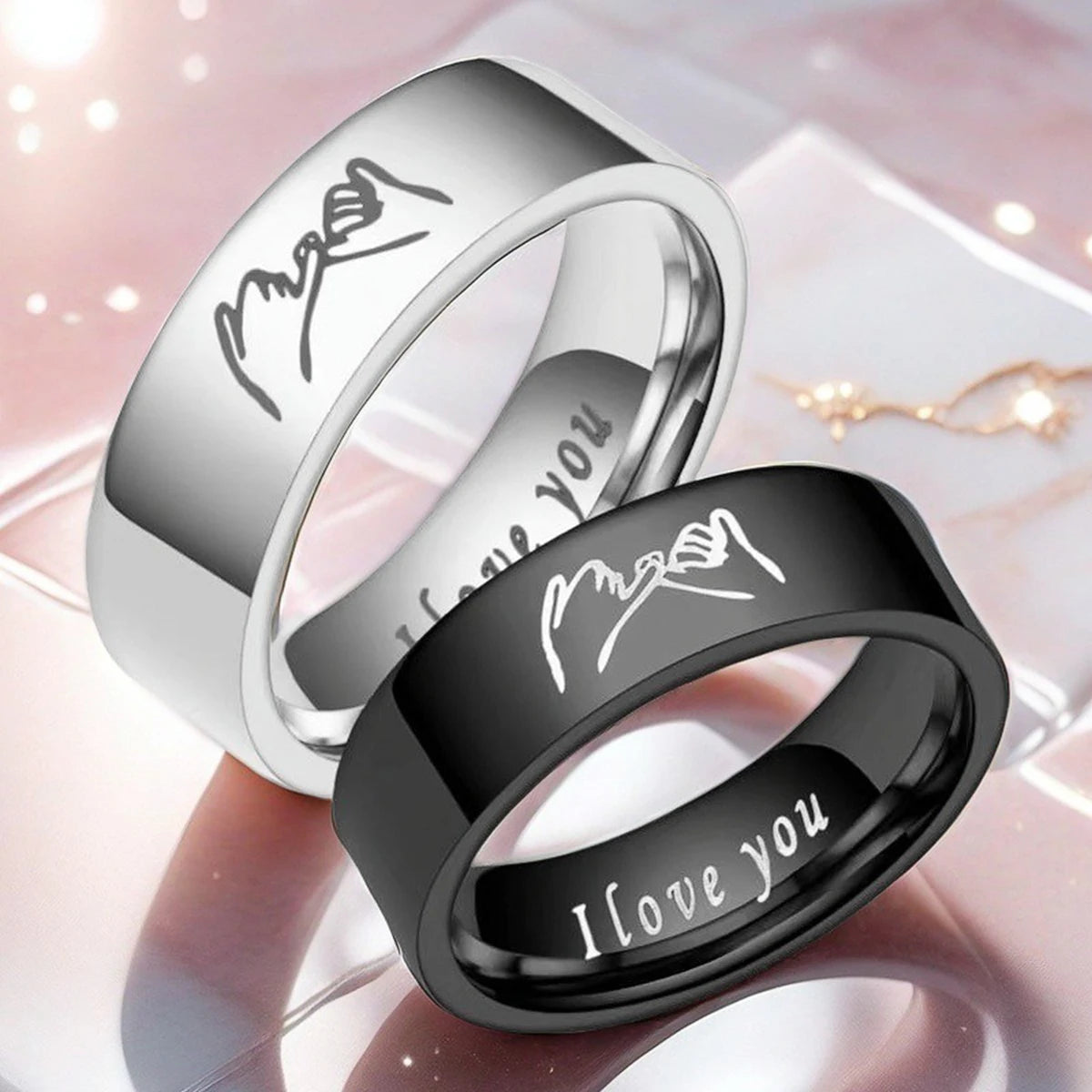 Titanium Steel Couple Rings