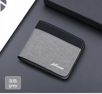 Canvas Men Wallet Black/blue/gray Card Holder Wallet Male Money Bag ID/photo/bank Holder Short Purse Credit Card Case Bag