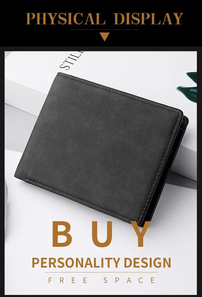2025 New Wallet Men's Genuine PU Leather Male Short Zipper Simple Soft Leather Light Money Clip Vintage Business Wallet Students