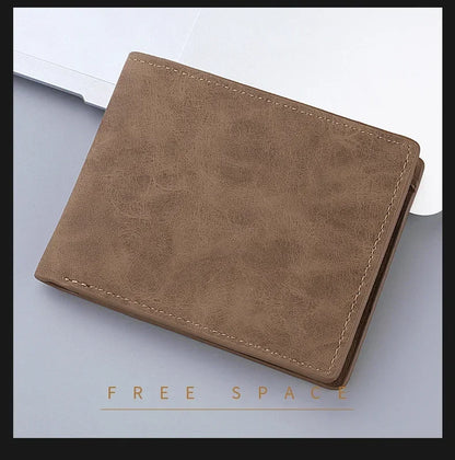 2025 New Wallet Men's Genuine PU Leather Male Short Zipper Simple Soft Leather Light Money Clip Vintage Business Wallet Students