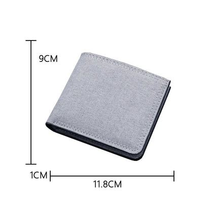 Canvas Men Wallet Black/blue/gray Card Holder Wallet Male Money Bag ID/photo/bank Holder Short Purse Credit Card Case Bag