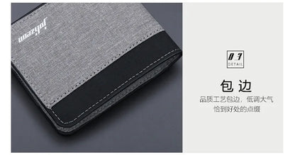 Canvas Men Wallet Black/blue/gray Card Holder Wallet Male Money Bag ID/photo/bank Holder Short Purse Credit Card Case Bag