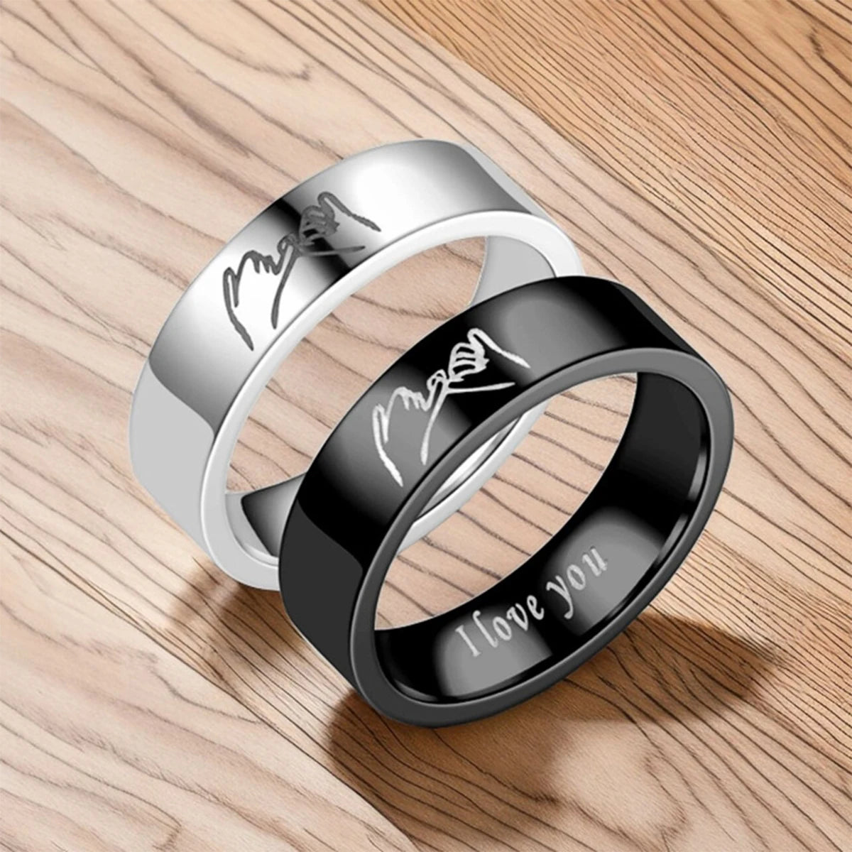 Titanium Steel Couple Rings