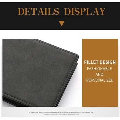 2025 New Wallet Men's Genuine PU Leather Male Short Zipper Simple Soft Leather Light Money Clip Vintage Business Wallet Students