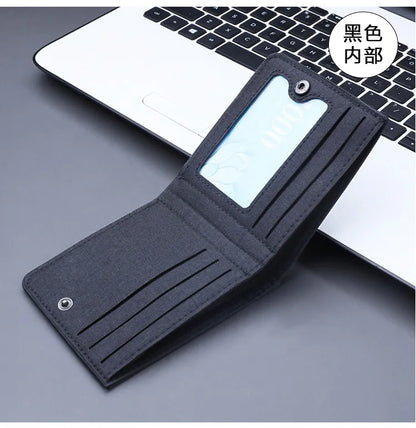 Canvas Men Wallet Black/blue/gray Card Holder Wallet Male Money Bag ID/photo/bank Holder Short Purse Credit Card Case Bag